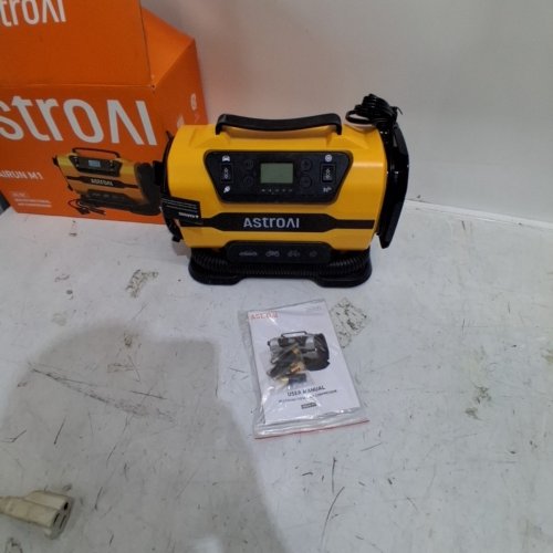 ASTROAI PORTABLE HEAVY DUTY TIRE INFLATOR PUMP, AUTO SHUTOFF WITH SCREEN, 12 V - YELLOW (MODEL: AIRUN M1) image 4