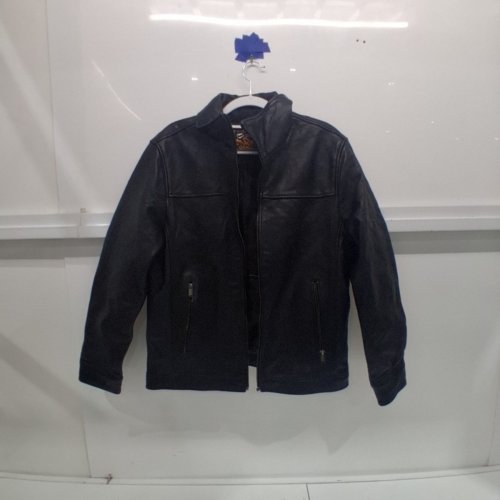 MENS BOSTON HARBOUR LEATHER JACKET - EXTRA SMALL - BLACK image 2
