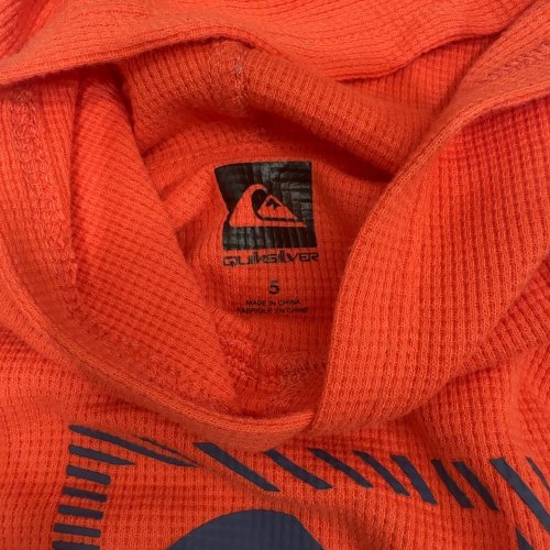 BOY'S QUIKSILVER LONG SLEEVE THERMAL HOODIE - 5 - ORANGE (STYLE:1206340) image 2