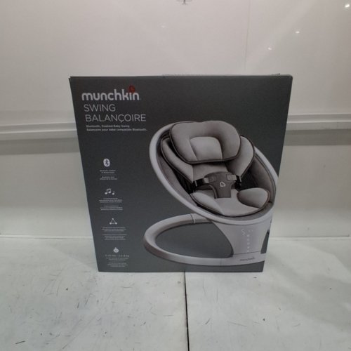 MUNCHKIN LIGHTWEIGHT SMART BLUETOOTH BABY SWING WITH NATURAL SWAY IN 5-SPEED & REMOTE - WHITE/GREY - (MODEL: MKCA0788 / 34499001) image 7