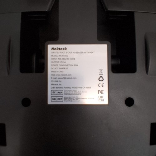 NEKTECK SHIATSU FOOT & CALF MASSAGER WITH HEAT - BLACK (MODEL NK-FLM02) image 5