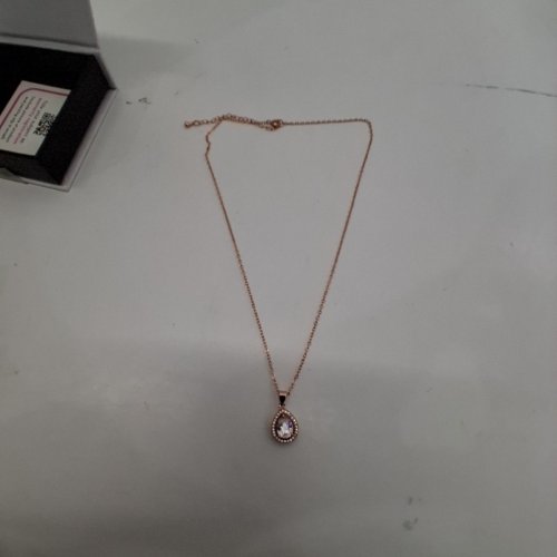 WOMENS CATE & CHLOE PEAR-SHAPED HALO ISABEL PENDANT NECKLACE - ROSE GOLD TONE (STYLE: CCGM10026NK-RG) image 2