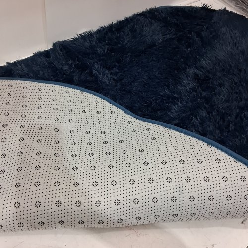 SHAGGY OVAL THROW RUG - 31" X 63" - NAVY image 2
