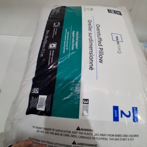 2PK MAINSTAY OVERSTUFFED PILLOWS - QUEEN - WHITE image 4
