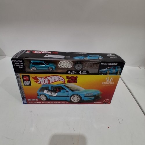 248PC HOT WHEELS BUILDING BLOCK SET - CUSTOM '90 HONDA CIVIC EF - TEAL BLUE image 4