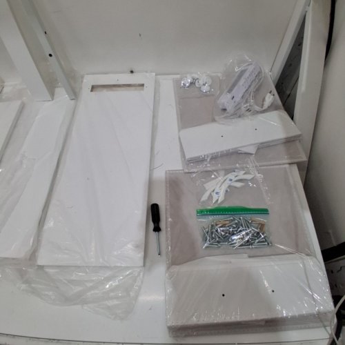 CAIYUN L-SHAPED COMPUTER DESK WITH 2 DRAWERS - 39" - WHITE (MODEL: H0102097) image 3