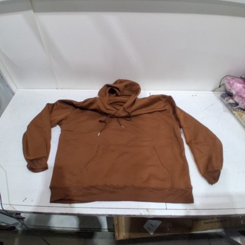 WOMEN'S PULL OVER HOODIE - 3XL - BROWN image 2