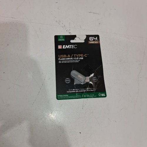 EMTEC DUAL-INTERFACE USB-A/USB-C FLASH DRIVE - 64GB - BLACK (MODEL: D280C) image 2