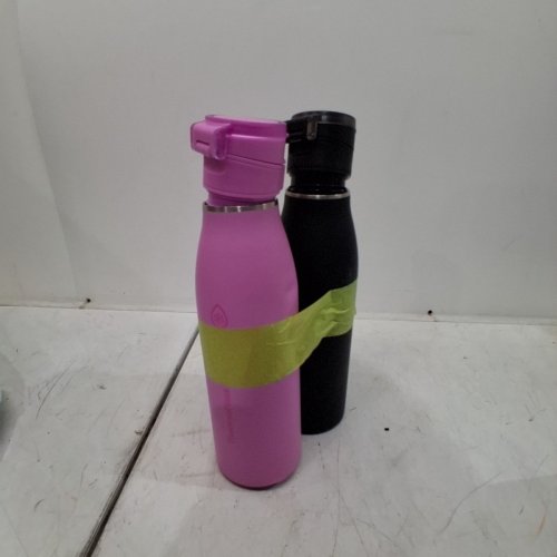 2PK THERMOFLASK LEAKPROOF COMFORT SIP STAINLESS STEEL BOTTLE - 25OZ - BLACK/PINK (MODEL: 1901736) image 2