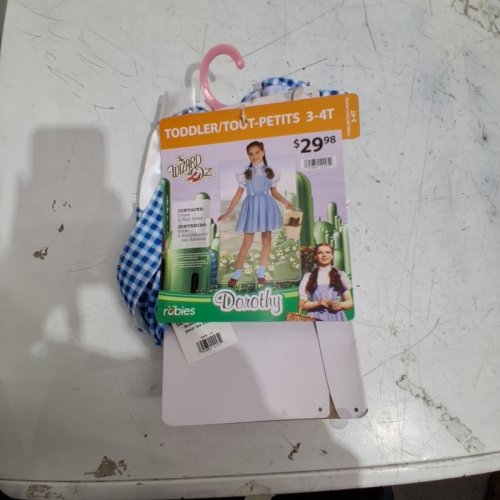 3PC TODDLER RUBIES WIDARD OF OZ DOROTHY COSTUME - 3-4T - BLUE AND WHITE image 2