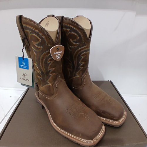 MEN'S ARIAT HYBRID RANCHER WESTERN BOOT - 10 EE WIDE - BROWN OILED ROWDY image 2