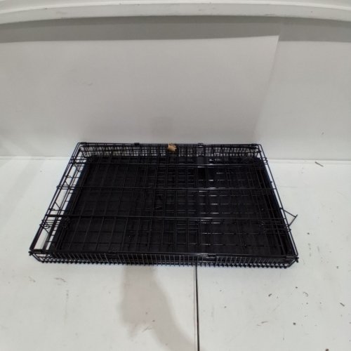 AMAZON BASICS SINGLE DOOR FOLDABLE METAL WIRE DOG CRATE WITH TRAY - 30" X 19" X 21" - BLACK (MODEL: 9001N-30A) image 2
