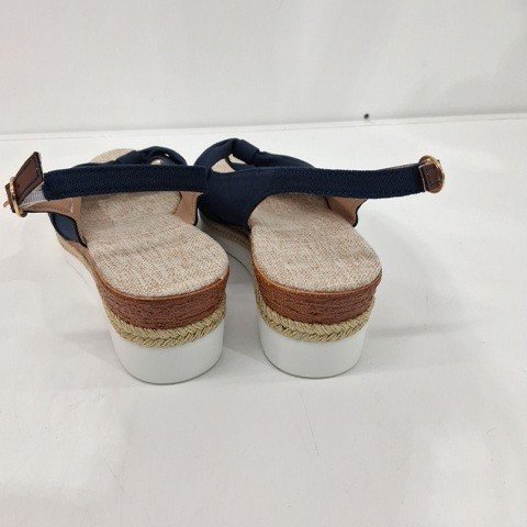 WOMEN'S ESPADRILLE WEDGE SANDALS - SIZE 7.5 - NAVY image 4