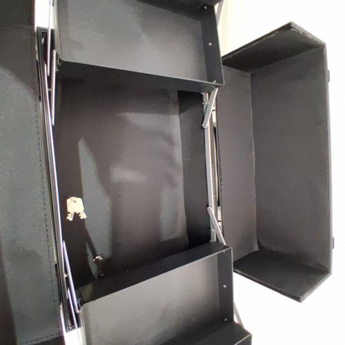 5 IN 1 PROFESSIONAL ROLLING MAKEUP TRAIN CASE WITH ADJUSTABLE PULL ROD & KEYS TO LOCK DETACHABLE STORAGE - 13.9" X 10" X 29.3'' - BLACK (MODEL: TH3716) image 3