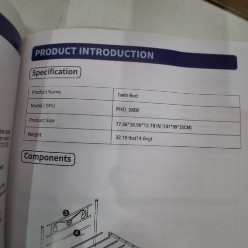 EASTVITA METAL BED FRAME WITH HEADBOARD AND FOOTBOARD - TWIN - WHITE (MODEL: PHO_0XBE) image 2
