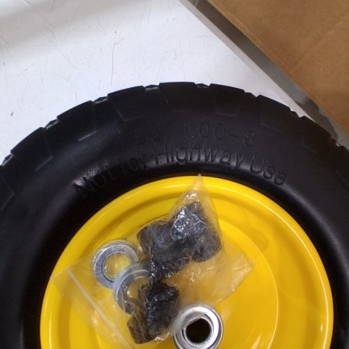 WHEELBARROW FLAT FREE TIRE - 4.80/4.00-8" - YELLOW image 2