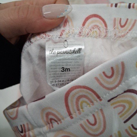5PK THE PEANUTSHELL BABY PANTS - 3 MONTHS - RAINBOW SAFARI/PINK image 3