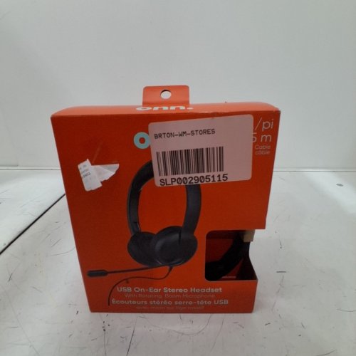 ONN. USB WIRED STEREO HEADSET - ON EAR HEADPHONES WITH ROTATING BOOM MICROPHONE (MODEL: 100074550) image 3