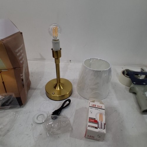 TOUCH CONTROL RECHARGABLE LED TABLE LAMP - 10.5" - GOLD/WHITE image 3