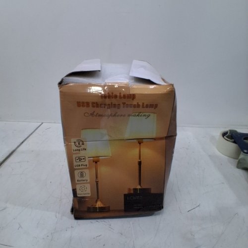 TOUCH CONTROL RECHARGABLE LED TABLE LAMP - 10.5" - GOLD/WHITE image 5
