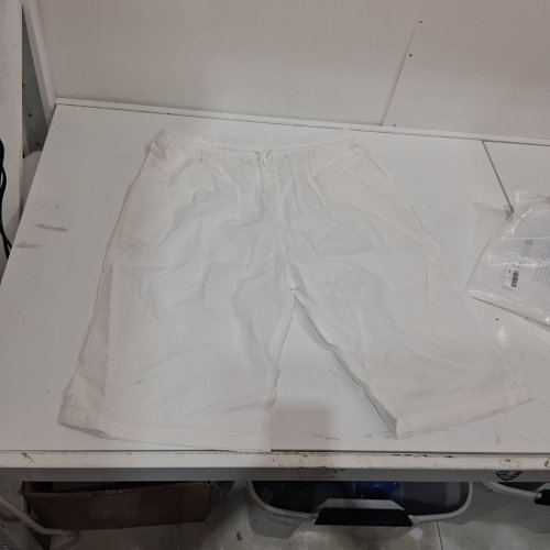 MEN'S LINEN SHORTS CASUAL CLASSIC FIT - XL - WHITE image 2