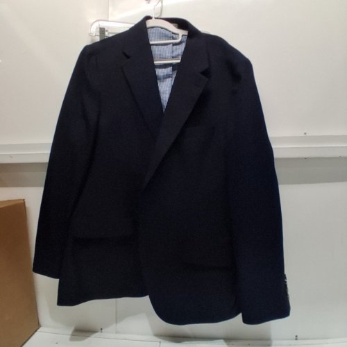 MEN'S HAGGAR IN MOTION TAILORED FIT BLAZER - 44S - MIDNIGHT BLUE image 2
