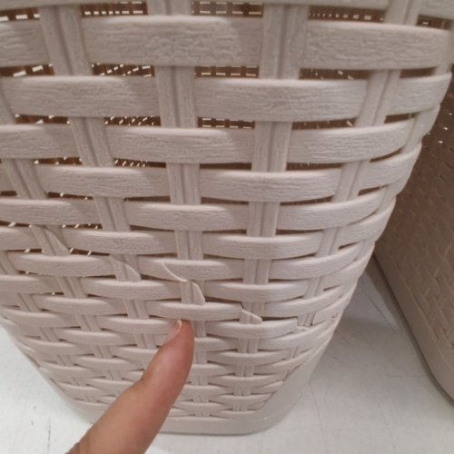 2PK SLIM PREMIUM WICKER DESIGN LAUNDRY HAMPER WITH LID - 40 L - IVORY image 4