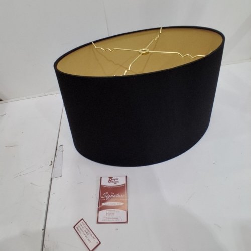 ROYAL DESIGNS PREMIUM HARD BACK DRUM LAMP SHADE - BLACK/GOLD (STYLE: HIB-611-18) image 3