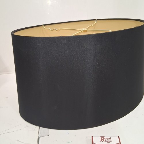 ROYAL DESIGNS PREMIUM HARD BACK DRUM LAMP SHADE - BLACK/GOLD (STYLE: HIB-611-18) image 4