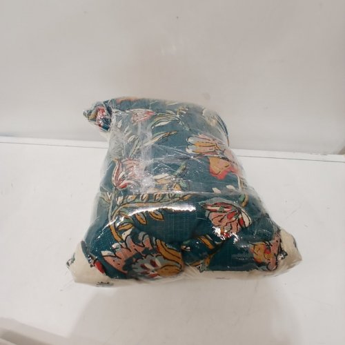 THRESHOLD FLORAL DECORATIVE PILLOW - 15" X 15" - TEAL image 3
