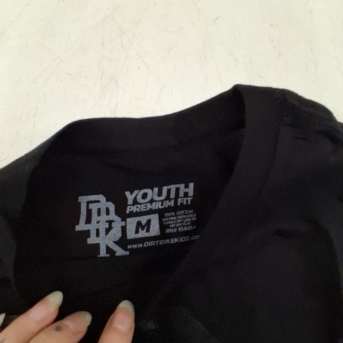 BOYS DIRT BIKE KIDZ TEE - YOUTH MEDIUM - BLACK image 3