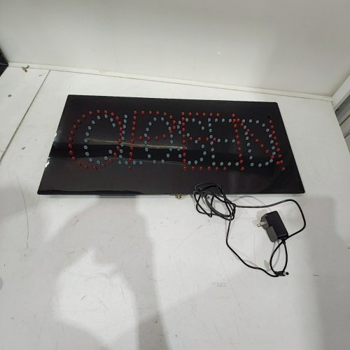 LED ILLUMINATED OPEN/CLOSED SIGN - 24" X 12" - BLUE / RED image 3