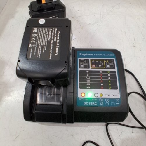 2PK TREE.NB REPLACEMENT BATTERY AND CHARGER FOR MAKITA - 18 V - 6.0 AH LI-ION BATTERIES - CHARGER INPUT 100-240 V - 75W - OUTPUT 14.4-18 V - 3A - BLACK (MODEL: BL1860+DC18RC) image 2