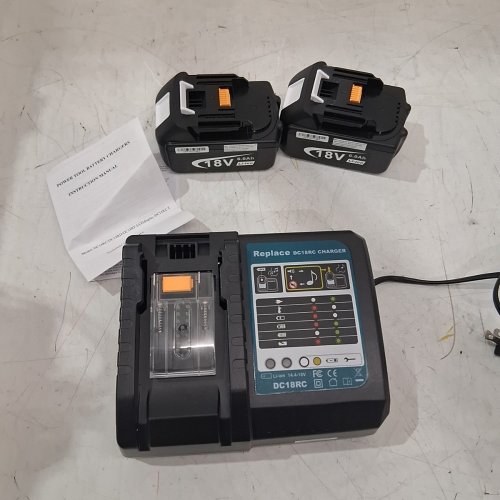 2PK TREE.NB REPLACEMENT BATTERY AND CHARGER FOR MAKITA - 18 V - 6.0 AH LI-ION BATTERIES - CHARGER INPUT 100-240 V - 75W - OUTPUT 14.4-18 V - 3A - BLACK (MODEL: BL1860+DC18RC) image 5