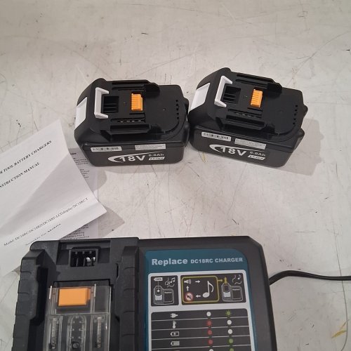 2PK TREE.NB REPLACEMENT BATTERY AND CHARGER FOR MAKITA - 18 V - 6.0 AH LI-ION BATTERIES - CHARGER INPUT 100-240 V - 75W - OUTPUT 14.4-18 V - 3A - BLACK (MODEL: BL1860+DC18RC) image 6