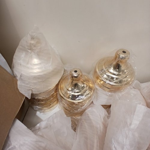 12PK DECORATIVE METAL SPIRAL CRYSTAL WEDDING FLOWER STAND VASES - 19" HEIGHT - FRENCH GOLD (MODEL: LJL-03) image 5