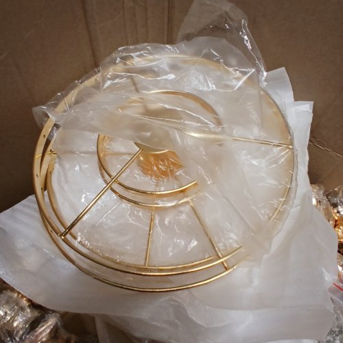 12PK DECORATIVE METAL SPIRAL CRYSTAL WEDDING FLOWER STAND VASES - 19" HEIGHT - FRENCH GOLD (MODEL: LJL-03) image 8