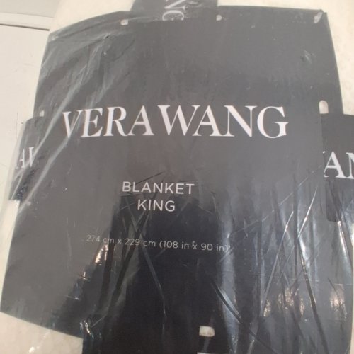 VERAWANG SOFT TEXTURED LUXURY BLANKET - KING - 108" X 90" - IVORY/BEIGE image 2