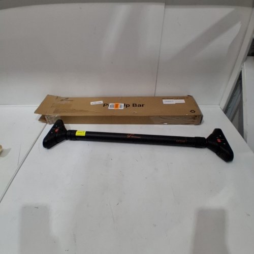 SPORTNEER ADJUSTABLE WIDTH LOCKING MECHANISM NO SCREWS AT HOME PULL UP BAR - 29.5" - 37" 400LBS MAX - BLACK/ORANGE - (MODEL: Y22-82000-90) image 2