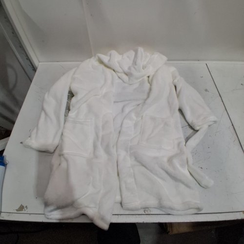 KID'S EGNMKCR PLUSH SOFT HOODED ROBE WITH BELT - 11-12Y - WHITE (STYLE : 03602471382684) image 2