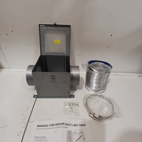 INDOOR METAL DRYER VENT KIT WITH LINT TRAP - 8FT HOSE image 3