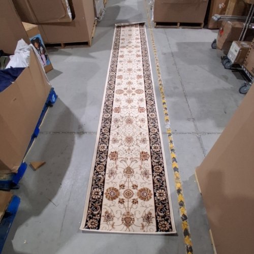 WELL WOVEN TRADITIONAL RUG RUNNER - 13FT X 26" - IVORY image 2