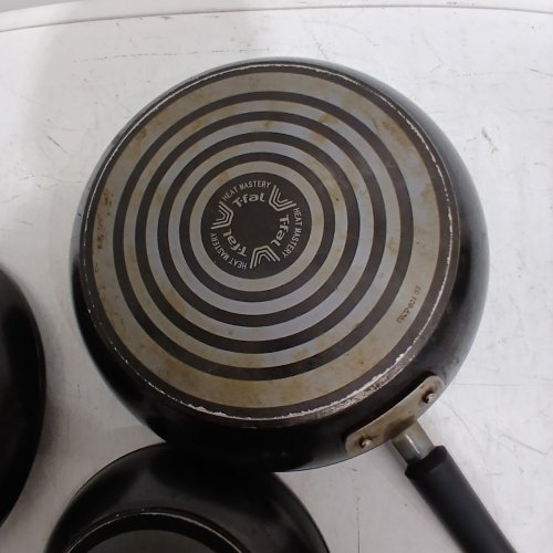 3PC T-FAL NON-STICK FRYING PANS - BLACK image 5