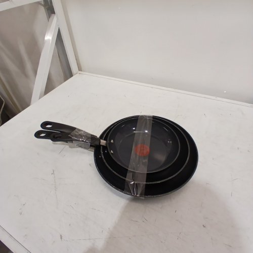 3PC T-FAL NON-STICK FRYING PANS - BLACK image 6