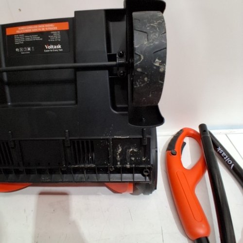 VOLTASK CORDLESS ELECTRIC SNOW SHOVEL WITH CHARGER AND LED LIGHTS - 16" - 48V - BLACK/ORANGE (MODEL: CSS004-160) image 3