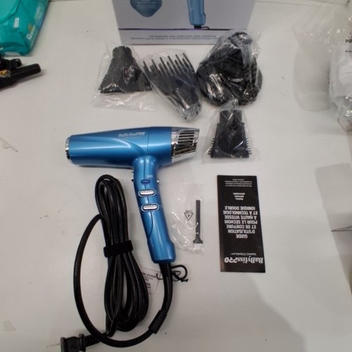BABYLISSPRO NANO TITANIUM HAIRDRYER WITH 4 ATTACHMENTS - 1700W - BLUE/SILVER (MODEL: BNT9100C) image 2