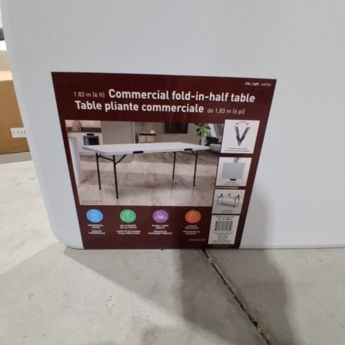 STAR ELITE MULTIPURPOSE PORTABLE FOLD-IN-HALF TABLE - 6FT - WHITE (MODEL: 1690752) image 8