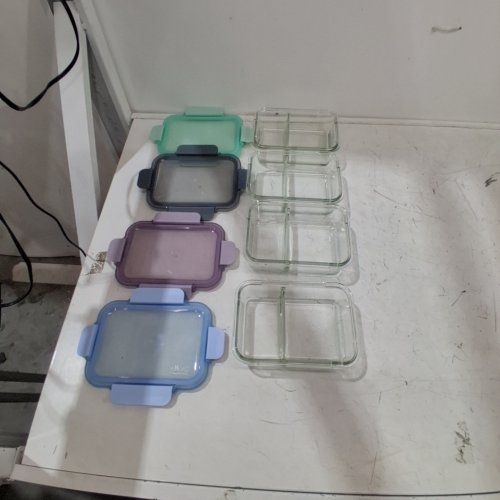4PK ELLO COLOR LOCK GLASS MEAL PREP CONTAINERS - 28 OZ CAPACITY/CONTAINER - ASSORTED COLOURS image 2