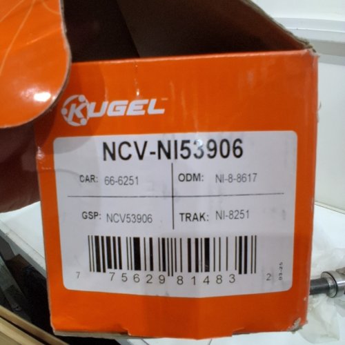 KUGEL PASSENGER SIDE CV AXLE SHAFT - FITS SELECT MODELS (MODEL: NCV-NI53906) image 2