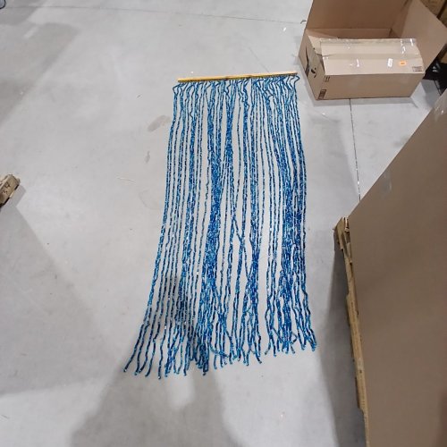 BEADED STRING HANGING DECORATIVE DOORWAY CURTAIN - 35" X 77" - BLUE image 4
